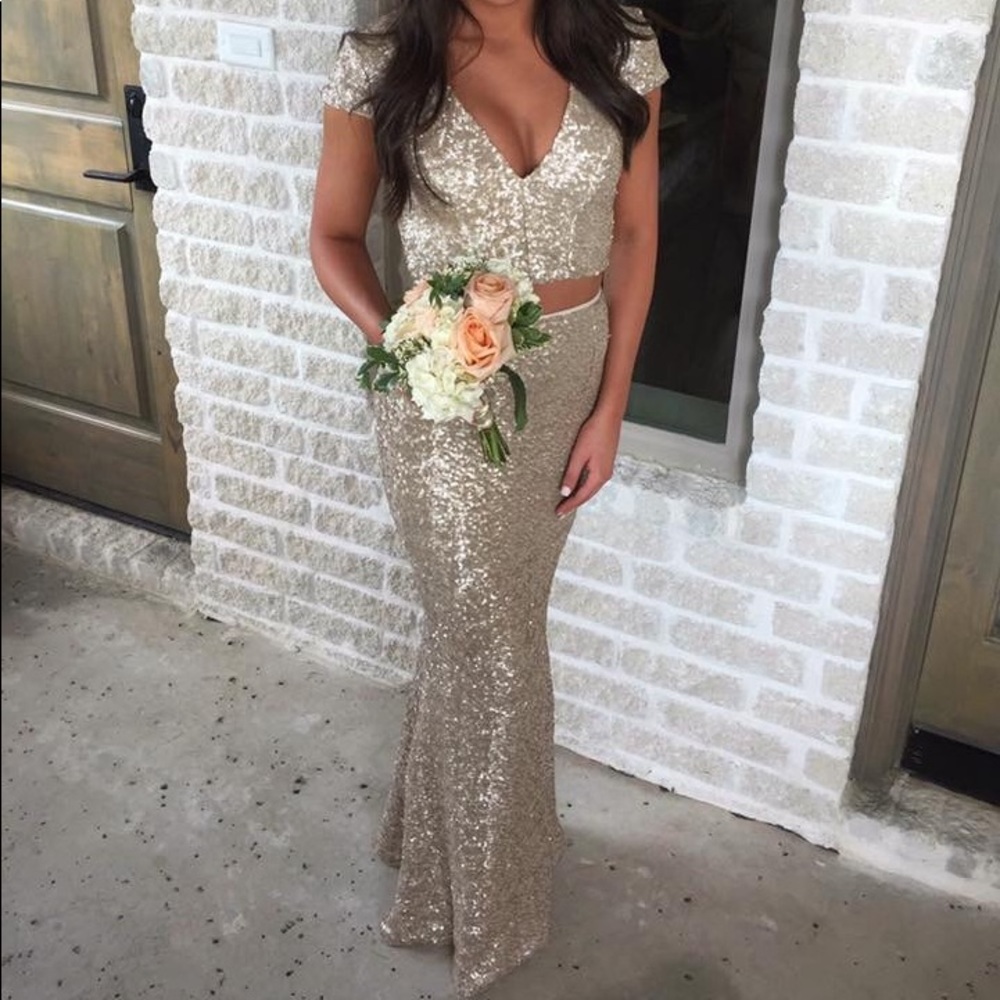 Two piece formal gown